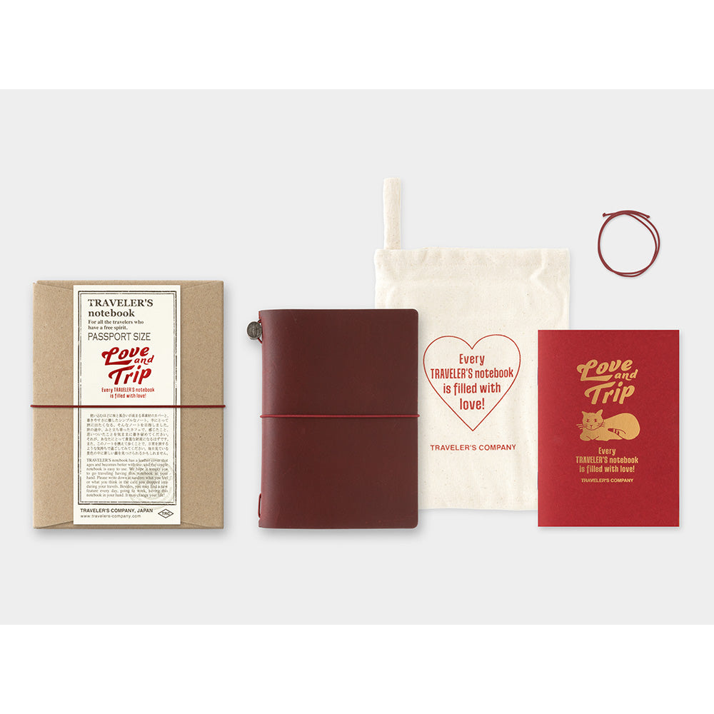 トラベラーズノート パスポートサイズ 本体 LOVE AND TRIP レッド