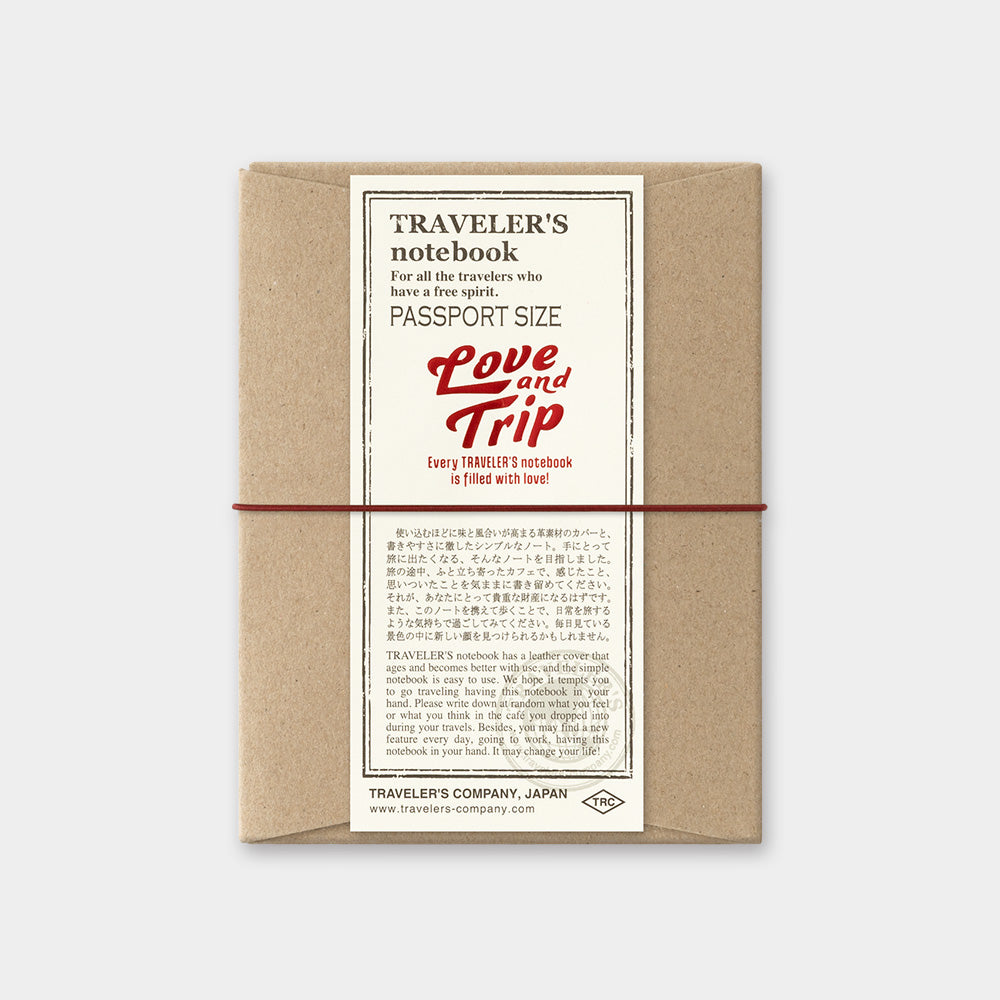 トラベラーズノート パスポートサイズ 本体 LOVE AND TRIP レッド
