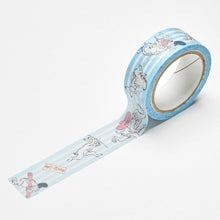 画像をギャラリービューアに読み込む, [便利堂] マスキングテープ 鳥獣戯画 水色
