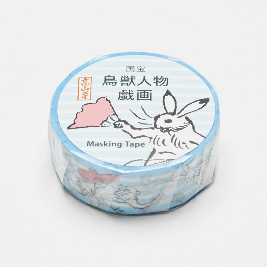 [便利堂] マスキングテープ 鳥獣戯画 水色